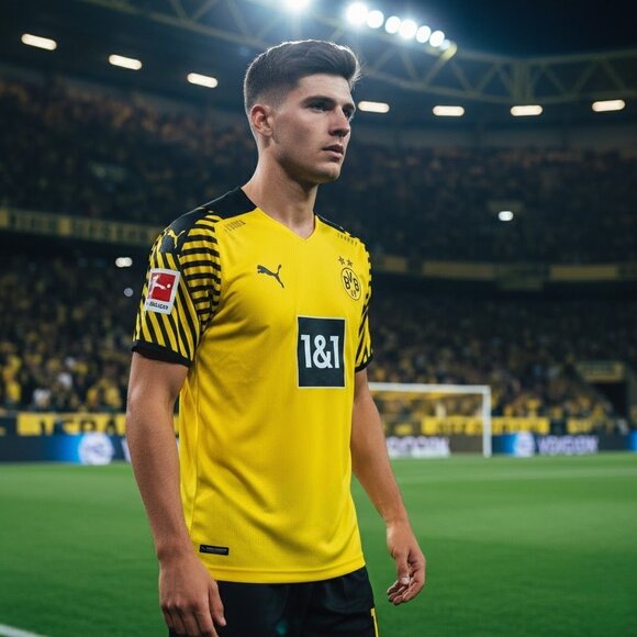 Puma Borussia Dortmund Yellow & Black Soccer Jersey 17 2XL - Picture 2 of 9